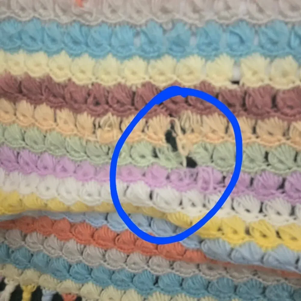 Handmade Rainbow Crochet Afghan Throw Blanket With Fringe Pastel Cottagecore
